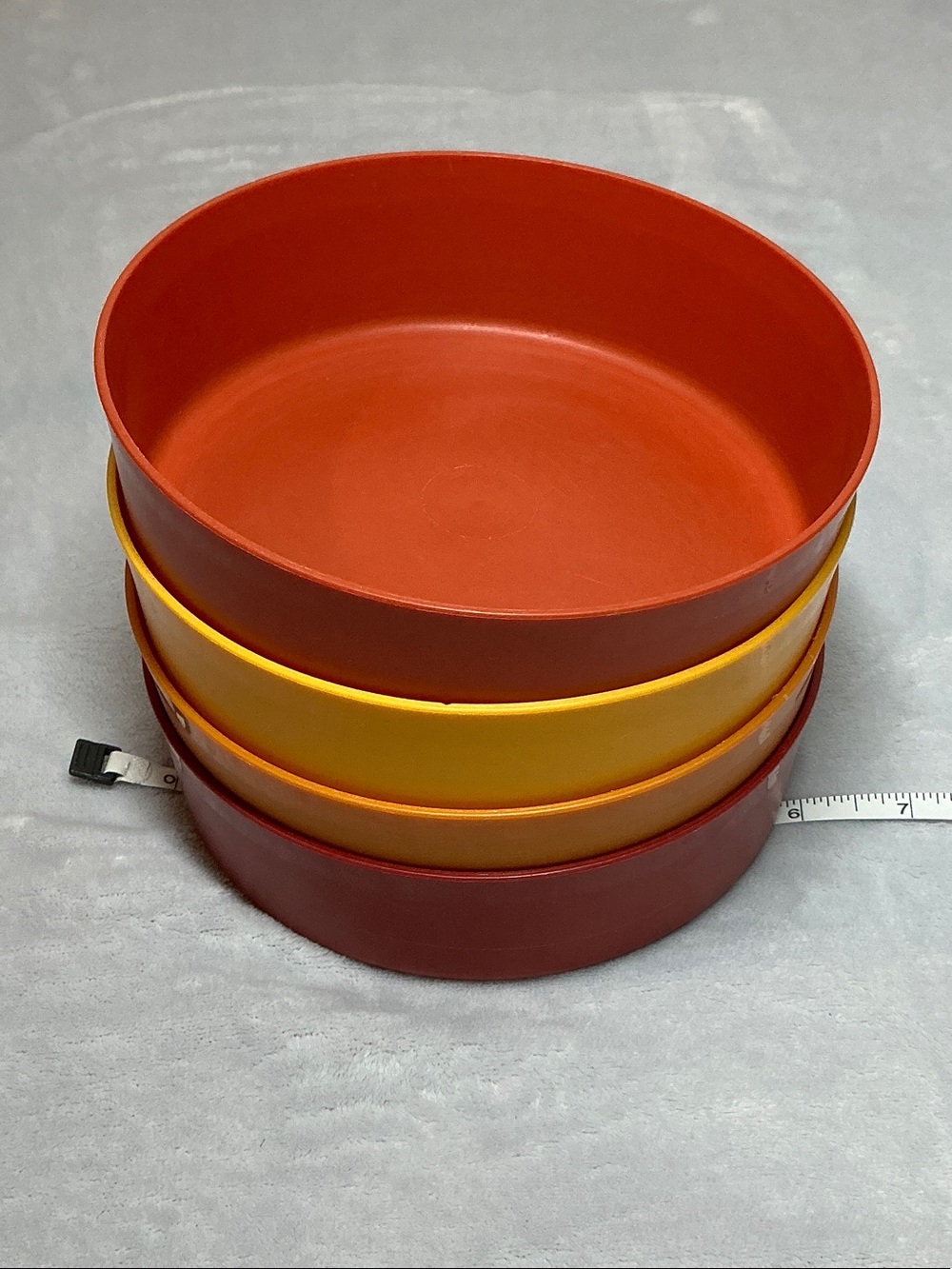Tupperware Red and Yellow Stackable Serving Bowls